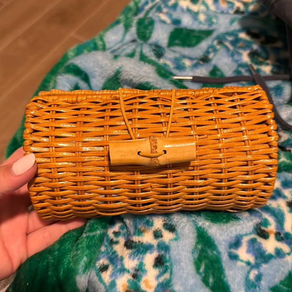 Lilly Pulitzer wicker clutch